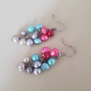 OOAK Kriaytions Pink Waterfall Earrings NEW